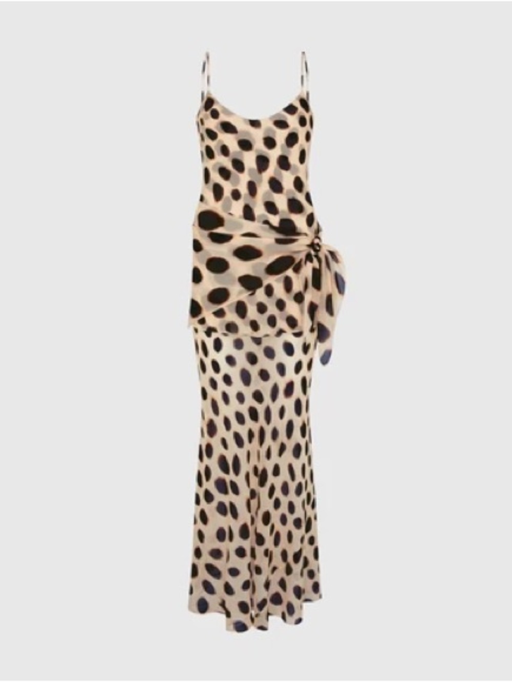 Women maxi Polka Dot dress with scarf